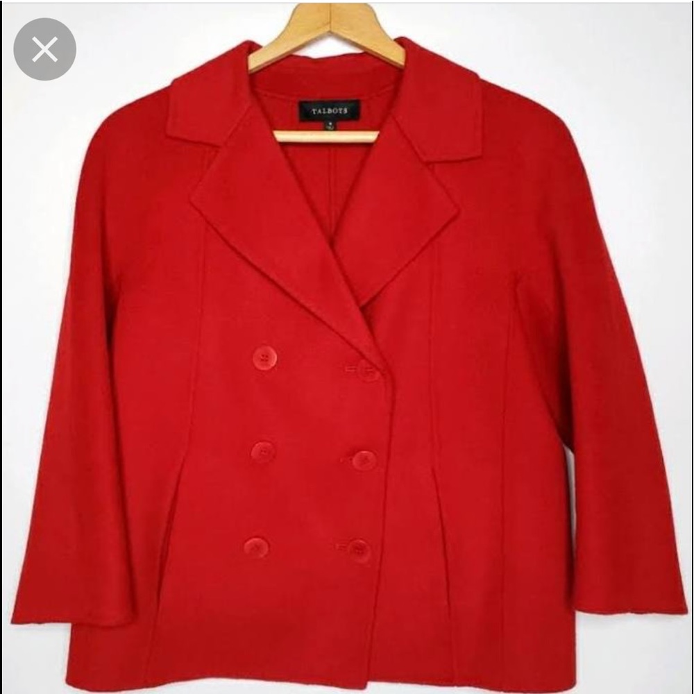 Talbots Red Short Wool Jacket